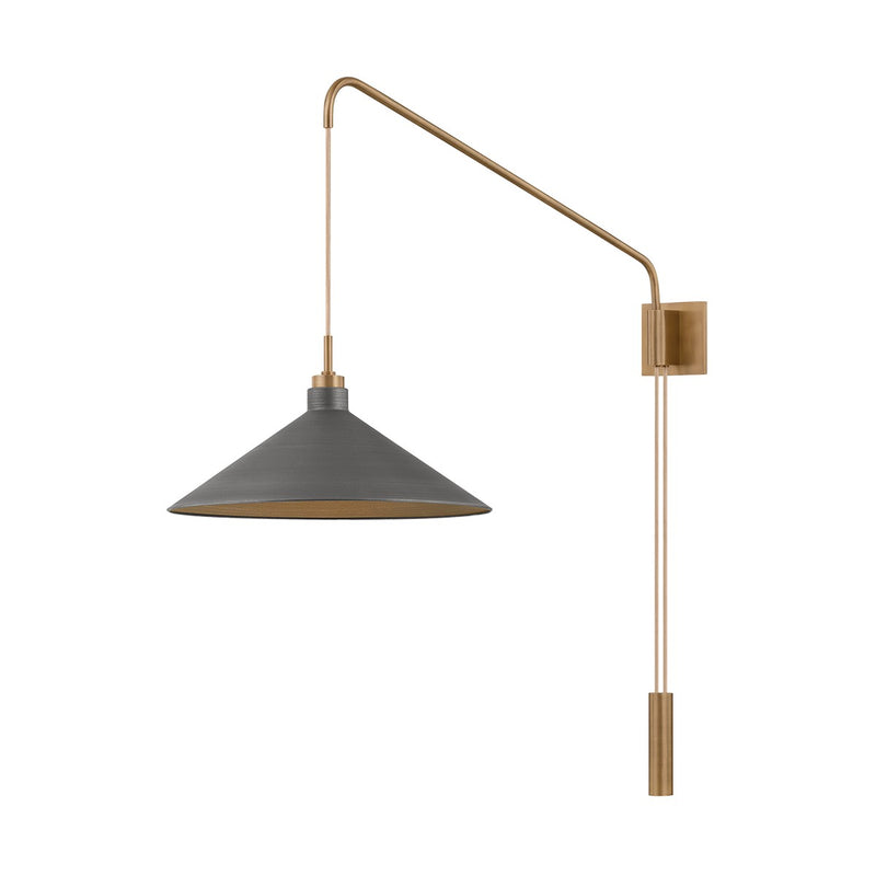 One Light Wall Sconce<br /><span style="color:#4AB0CE;">Entrega: 9-10 semanas en USA</span><br /><span style="color:#4AB0CE;font-size:60%;">PREGUNTE POR ENTREGA EN PANAMA</span><br />Collection: Conor<br />Finish: Patina Brass And Graphite