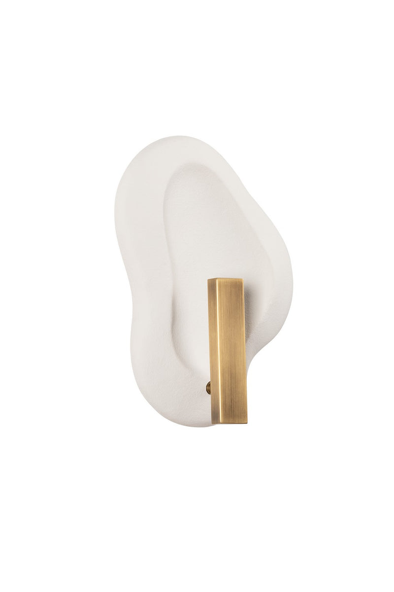 LED Wall Sconce<br /><span style="color:#4AB0CE;">Entrega: 6-7 semanas en USA</span><br /><span style="color:#4AB0CE;font-size:60%;">PREGUNTE POR ENTREGA EN PANAMA</span><br />Collection: Jura<br />Finish: Patina Brass/Ceramic Rustic Shell