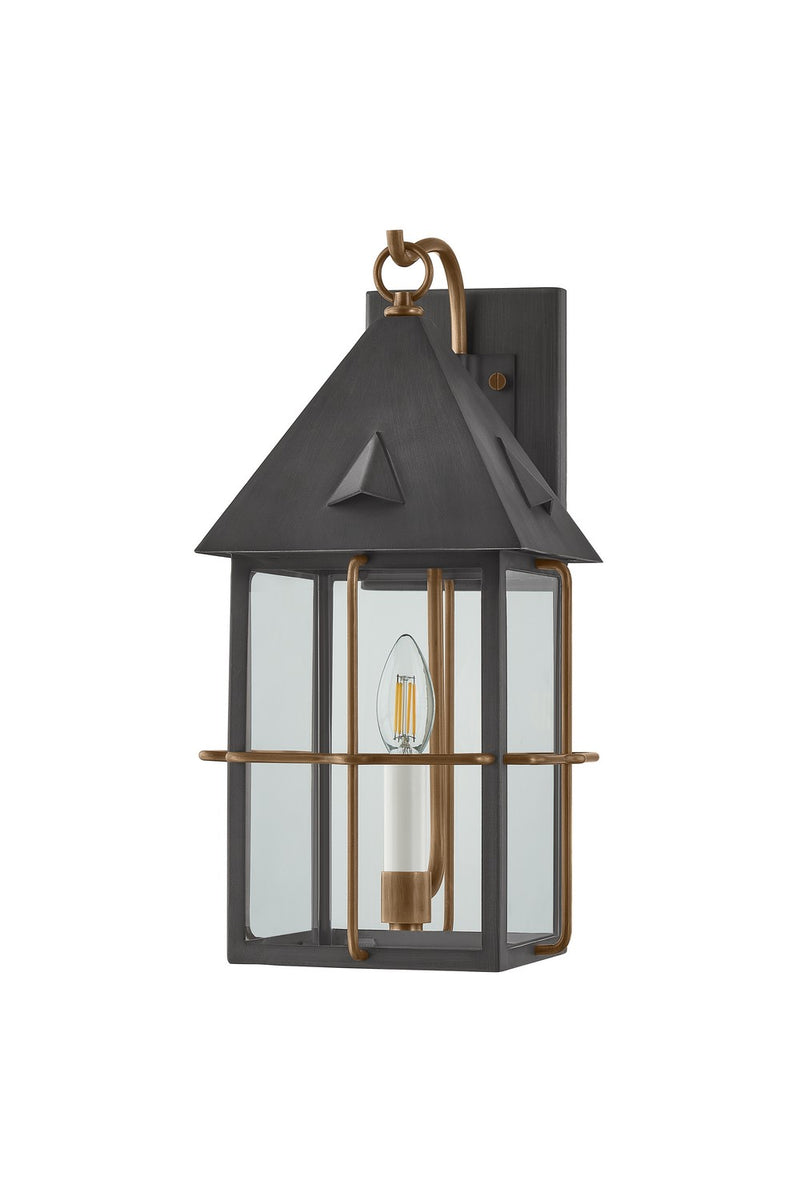 One Light Wall Sconce<br /><span style="color:#4AB0CE;">Entrega: 17-18 semanas en USA</span><br /><span style="color:#4AB0CE;font-size:60%;">PREGUNTE POR ENTREGA EN PANAMA</span><br />Collection: Toby<br />Finish: Patina Brass And Graphite