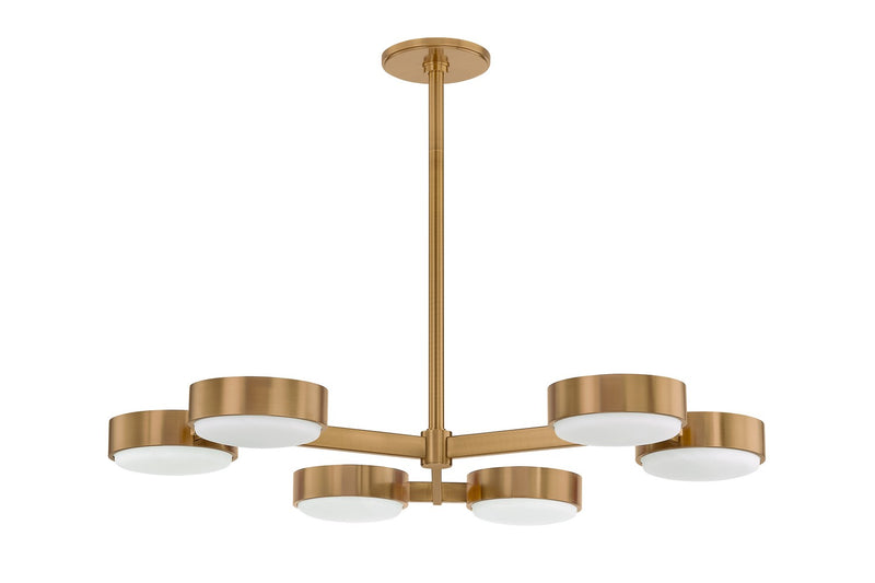 Six Light Semi Flush Mount<br /><span style="color:#4AB0CE;">Entrega: 8-9 semanas en USA</span><br /><span style="color:#4AB0CE;font-size:60%;">PREGUNTE POR ENTREGA EN PANAMA</span><br />Collection: Rory<br />Finish: Patina Brass