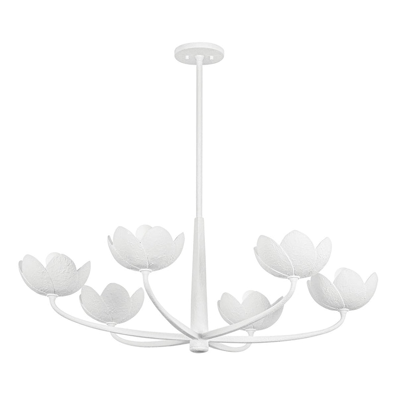 Six Light Chandelier<br /><span style="color:#4AB0CE;">Entrega: 4-10 dias en USA</span><br /><span style="color:#4AB0CE;font-size:60%;">PREGUNTE POR ENTREGA EN PANAMA</span><br />Collection: Arcata<br />Finish: Gesso White
