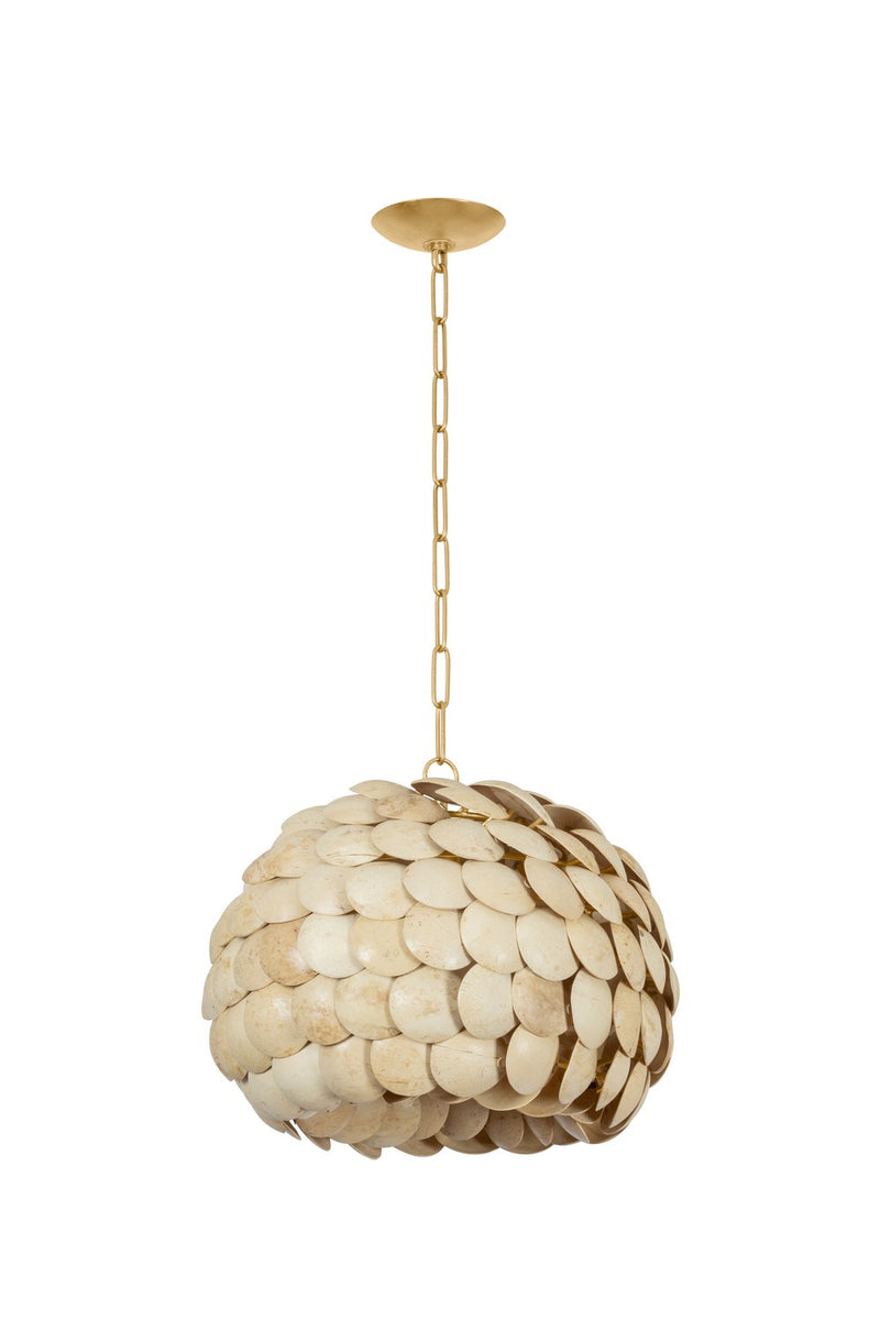 One Light Pendant<br /><span style="color:#4AB0CE;">Entrega: 4-10 dias en USA</span><br /><span style="color:#4AB0CE;font-size:60%;">PREGUNTE POR ENTREGA EN PANAMA</span><br />Collection: Edric<br />Finish: Vintage Gold Leaf