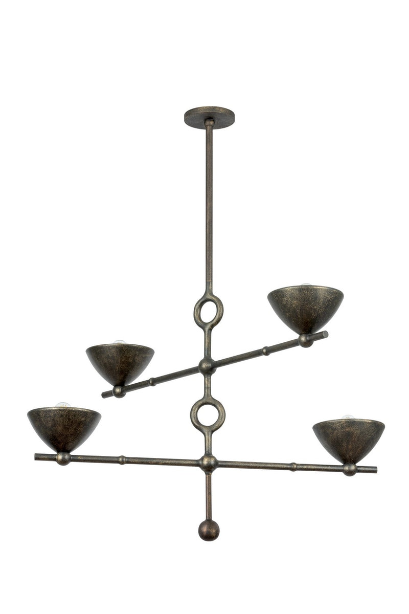 Four Light Chandelier<br /><span style="color:#4AB0CE;">Entrega: 4-10 dias en USA</span><br /><span style="color:#4AB0CE;font-size:60%;">PREGUNTE POR ENTREGA EN PANAMA</span><br />Collection: Vishal<br />Finish: Black Patina Gold