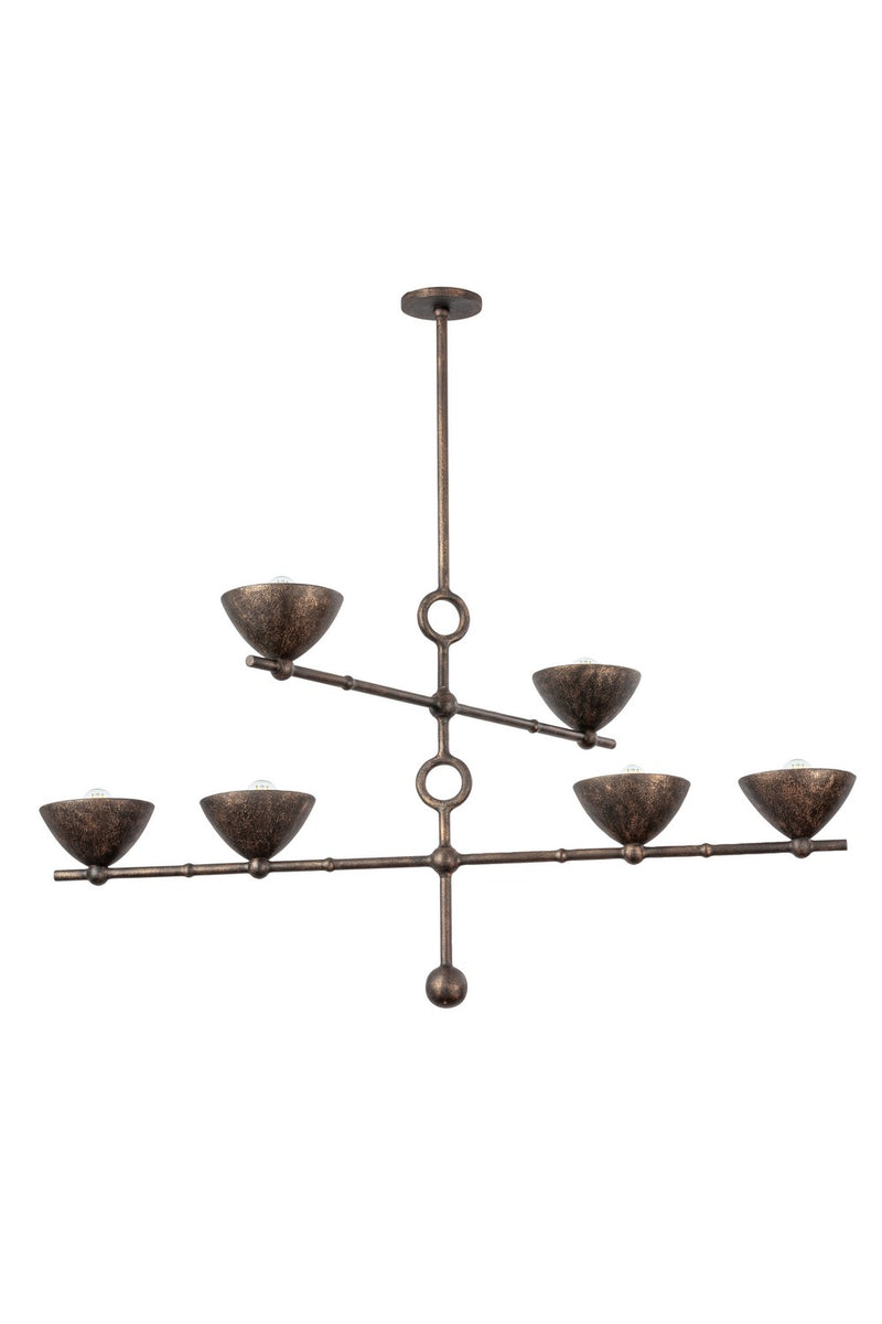 Six Light Chandelier<br /><span style="color:#4AB0CE;">Entrega: 17-18 semanas en USA</span><br /><span style="color:#4AB0CE;font-size:60%;">PREGUNTE POR ENTREGA EN PANAMA</span><br />Collection: Vishal<br />Finish: Black Patina Gold