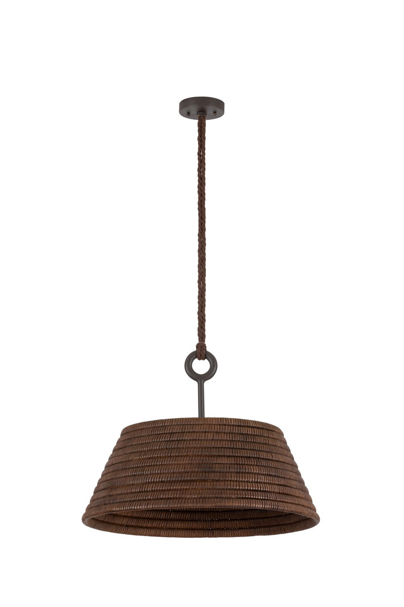 One Light Pendant<br /><span style="color:#4AB0CE;">Entrega: 7-8 semanas en USA</span><br /><span style="color:#4AB0CE;font-size:60%;">PREGUNTE POR ENTREGA EN PANAMA</span><br />Collection: Sequoia<br />Finish: Textured Bronze W/ Highlight
