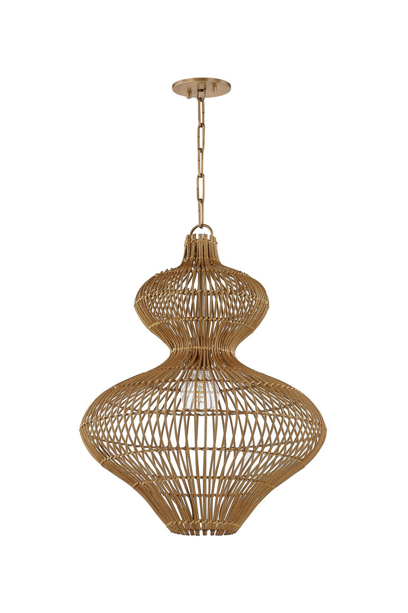 One Light Pendant<br /><span style="color:#4AB0CE;">Entrega: 4-10 dias en USA</span><br /><span style="color:#4AB0CE;font-size:60%;">PREGUNTE POR ENTREGA EN PANAMA</span><br />Collection: Irvine<br />Finish: Patina Brass