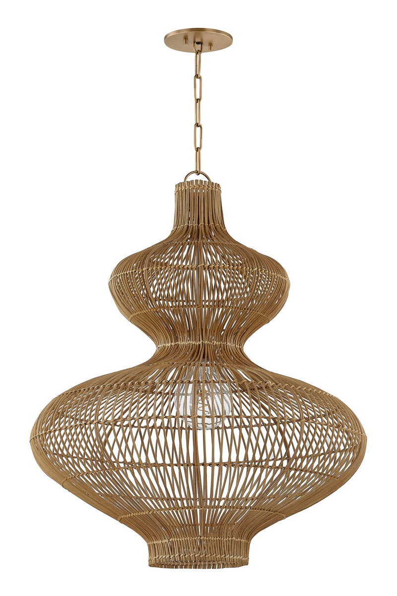One Light Pendant<br /><span style="color:#4AB0CE;">Entrega: 4-10 dias en USA</span><br /><span style="color:#4AB0CE;font-size:60%;">PREGUNTE POR ENTREGA EN PANAMA</span><br />Collection: Irvine<br />Finish: Patina Brass