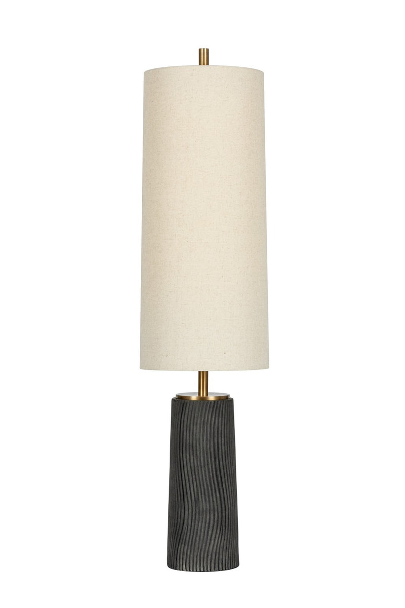 Three Light Floor Lamp<br /><span style="color:#4AB0CE;">Entrega: 6-7 semanas en USA</span><br /><span style="color:#4AB0CE;font-size:60%;">PREGUNTE POR ENTREGA EN PANAMA</span><br />Collection: Thane<br />Finish: Patina Brass/Ceramic Meditation Grey