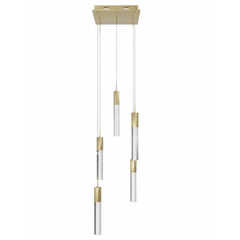 Avenue Lighting - HF1900-5-GL-BB - LED Pendant - The Original Glacier - Brushed Brass