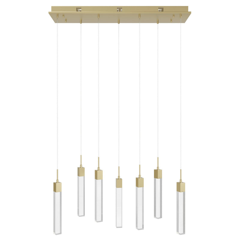 Avenue Lighting - HF1900-7-GL-BB-SNW - LED Pendant - The Original Glacier - Brushed Brass