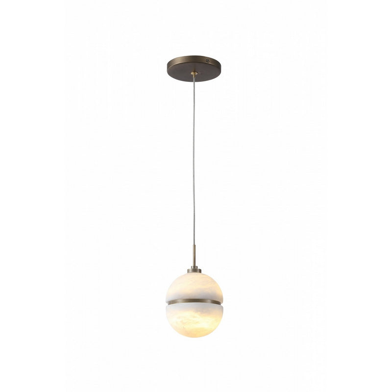 Avenue Lighting - HF2900-AB - One Light Pendant - Sedona - Alabaster / Aged Brass