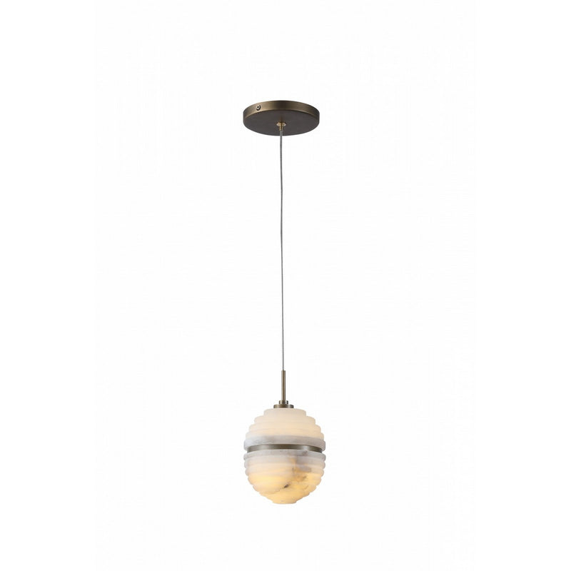 Avenue Lighting - HF2902-AB - One Light Pendant - Sedona - Alabaster / Aged Brass