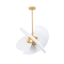 Kalco - 522154BGLW - Four Light Pendant - Rotary - Bright Gold Leaf + White