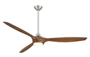 Minka Aire - F762L-BN/DK - 65"Ceiling Fan - Pierce - Brushed Nickel With Distressed Koa Blades