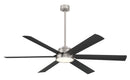 Minka Aire - F897L-BNW/CL - 65"Ceiling Fan - Cairo - Brushed Nickel Wet With Coal Blades