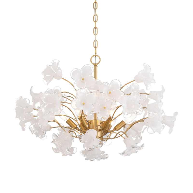 Six Light Chandelier<br /><span style="color:#4AB0CE;">Entrega: 4-10 dias en USA</span><br /><span style="color:#4AB0CE;font-size:60%;">PREGUNTE POR ENTREGA EN PANAMA</span><br />Collection: Bloome<br />Finish: Legacy Brass