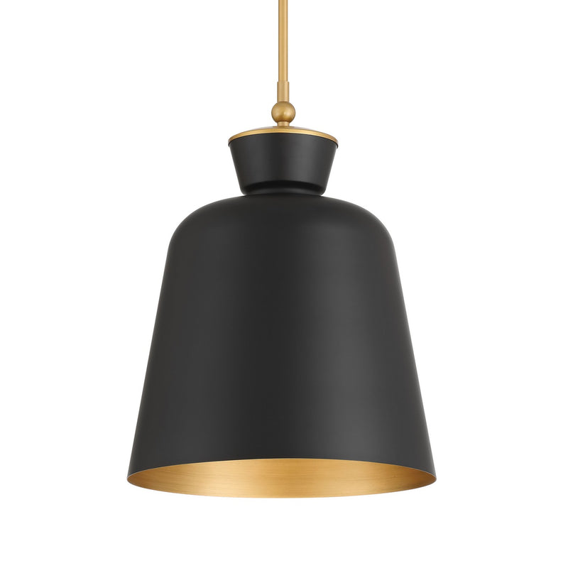 One Light Pendant<br /><span style="color:#4AB0CE;">Entrega: 4-10 dias en USA</span><br /><span style="color:#4AB0CE;font-size:60%;">PREGUNTE POR ENTREGA EN PANAMA</span><br />Collection: Holloway<br />Finish: Dark Matte Black