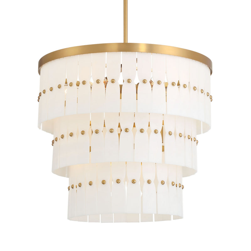 Nine Light Pendant<br /><span style="color:#4AB0CE;">Entrega: 4-10 dias en USA</span><br /><span style="color:#4AB0CE;font-size:60%;">PREGUNTE POR ENTREGA EN PANAMA</span><br />Collection: Coronelle<br />Finish: Legacy Brass