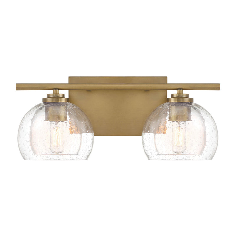 Two Light Vanity<br /><span style="color:#4AB0CE;">Entrega: 1-2 semanas en USA</span><br /><span style="color:#4AB0CE;font-size:60%;">PREGUNTE POR ENTREGA EN PANAMA</span><br />Collection: Glint<br />Finish: Legacy Brass