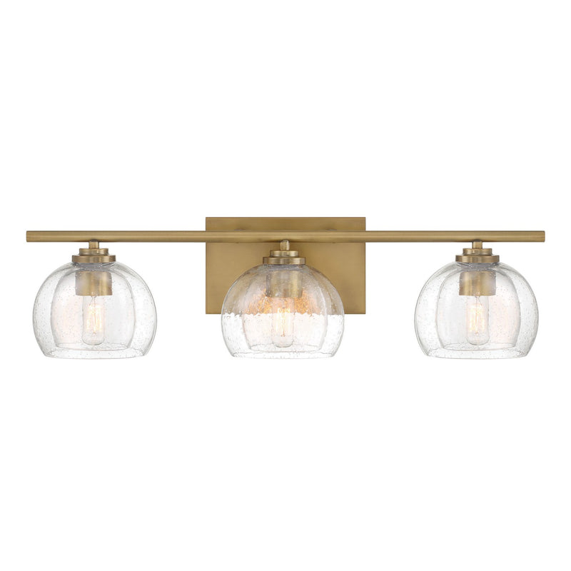 Three Light Vanity<br /><span style="color:#4AB0CE;">Entrega: 21-22 semanas en USA</span><br /><span style="color:#4AB0CE;font-size:60%;">PREGUNTE POR ENTREGA EN PANAMA</span><br />Collection: Glint<br />Finish: Legacy Brass