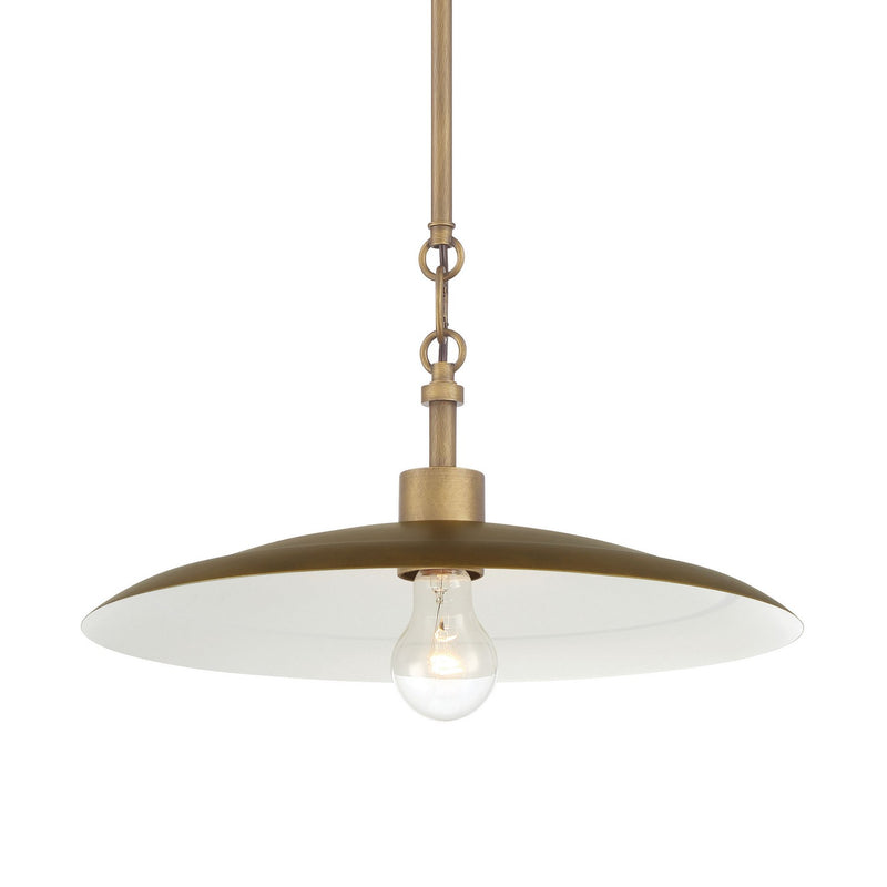 One Light Pendant<br /><span style="color:#4AB0CE;">Entrega: 15-16 semanas en USA</span><br /><span style="color:#4AB0CE;font-size:60%;">PREGUNTE POR ENTREGA EN PANAMA</span><br />Collection: York<br />Finish: Natural Brass
