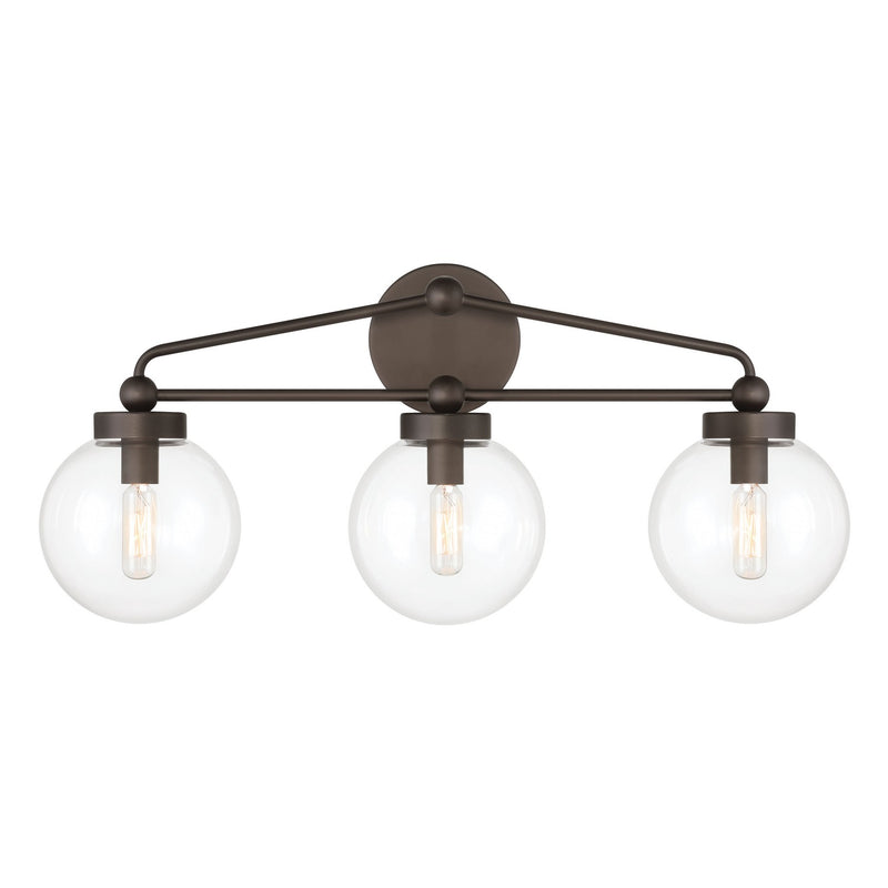 Three Light Vanity<br /><span style="color:#4AB0CE;">Entrega: 4-10 dias en USA</span><br /><span style="color:#4AB0CE;font-size:60%;">PREGUNTE POR ENTREGA EN PANAMA</span><br />Collection: Stella<br />Finish: Dark Bronze