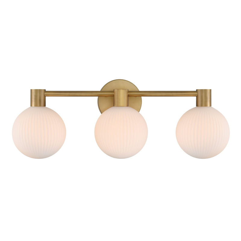 Three Light Vanity<br /><span style="color:#4AB0CE;">Entrega: 1-2 semanas en USA</span><br /><span style="color:#4AB0CE;font-size:60%;">PREGUNTE POR ENTREGA EN PANAMA</span><br />Collection: Fenton<br />Finish: Legacy Brass