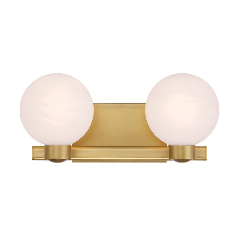 Two Light Vanity<br /><span style="color:#4AB0CE;">Entrega: 4-10 dias en USA</span><br /><span style="color:#4AB0CE;font-size:60%;">PREGUNTE POR ENTREGA EN PANAMA</span><br />Collection: Mooncrest<br />Finish: Legacy Brass