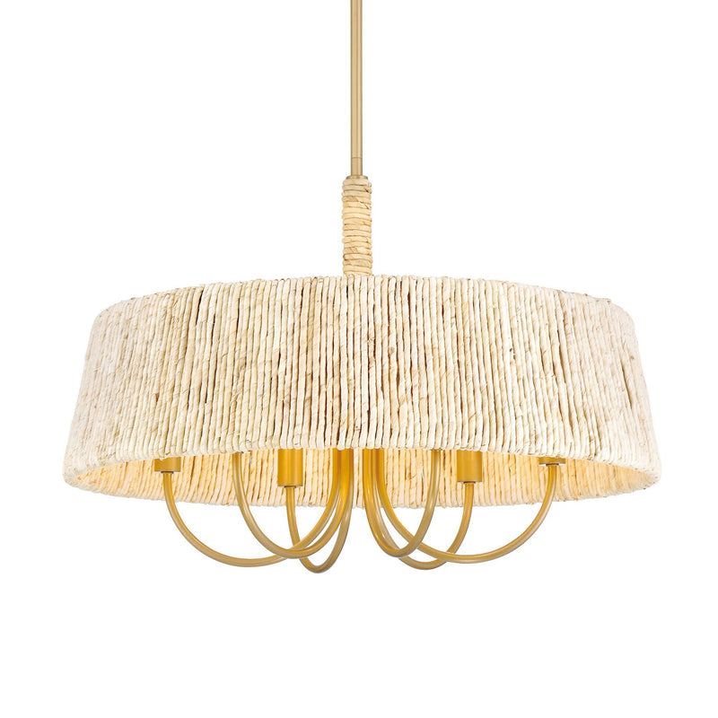 Six Light Pendant<br /><span style="color:#4AB0CE;">Entrega: 4-10 dias en USA</span><br /><span style="color:#4AB0CE;font-size:60%;">PREGUNTE POR ENTREGA EN PANAMA</span><br />Collection: Hellia<br />Finish: Legacy Brass