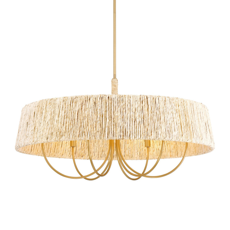 Six Light Pendant<br /><span style="color:#4AB0CE;">Entrega: 4-10 dias en USA</span><br /><span style="color:#4AB0CE;font-size:60%;">PREGUNTE POR ENTREGA EN PANAMA</span><br />Collection: Hellia<br />Finish: Legacy Brass