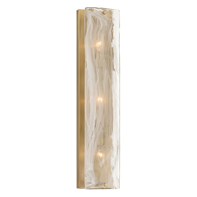 Three Light Vanity<br /><span style="color:#4AB0CE;">Entrega: 21-22 semanas en USA</span><br /><span style="color:#4AB0CE;font-size:60%;">PREGUNTE POR ENTREGA EN PANAMA</span><br />Collection: Veil<br />Finish: Legacy Brass