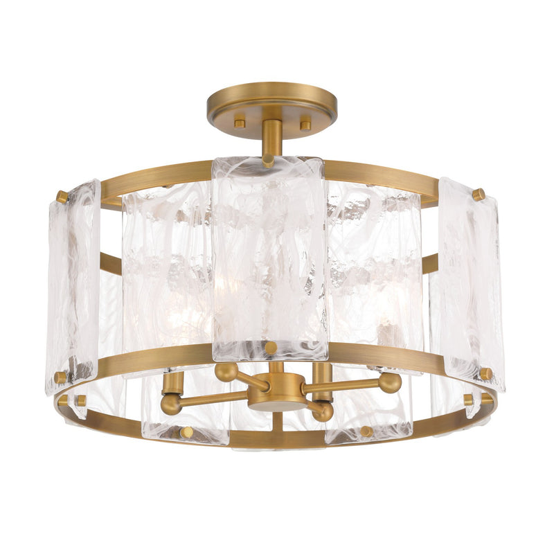 Four Light Semi Flush Mount<br /><span style="color:#4AB0CE;">Entrega: 1-2 semanas en USA</span><br /><span style="color:#4AB0CE;font-size:60%;">PREGUNTE POR ENTREGA EN PANAMA</span><br />Collection: Veil<br />Finish: Legacy Brass