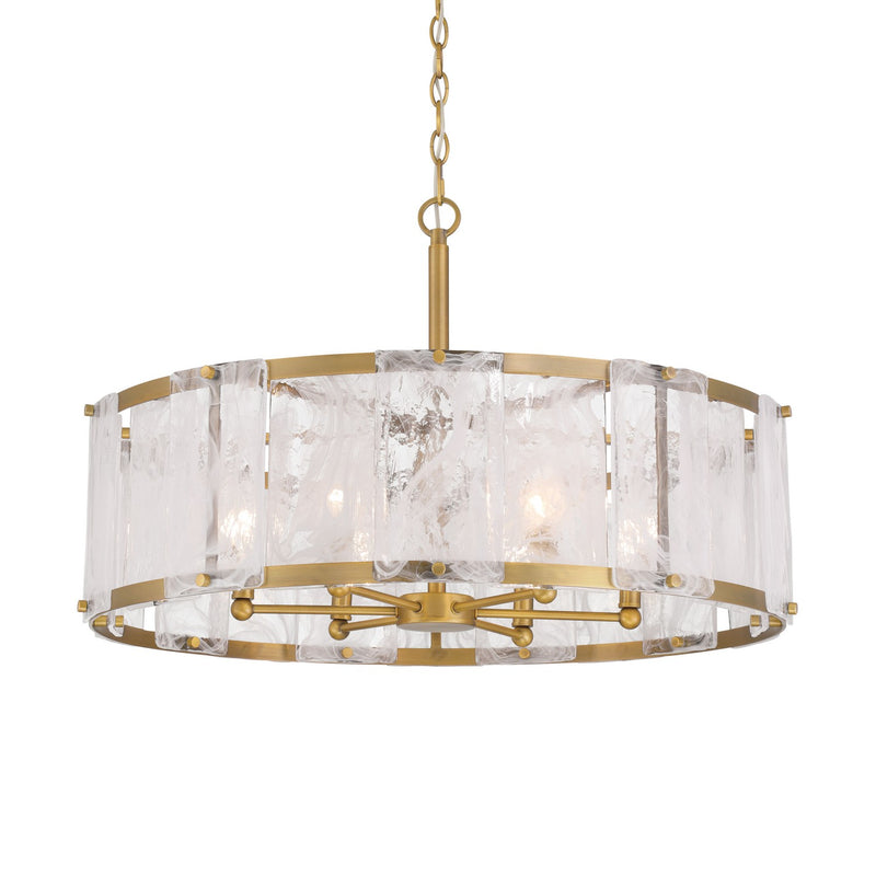 Six Light Pendant<br /><span style="color:#4AB0CE;">Entrega: 4-10 dias en USA</span><br /><span style="color:#4AB0CE;font-size:60%;">PREGUNTE POR ENTREGA EN PANAMA</span><br />Collection: Veil<br />Finish: Legacy Brass