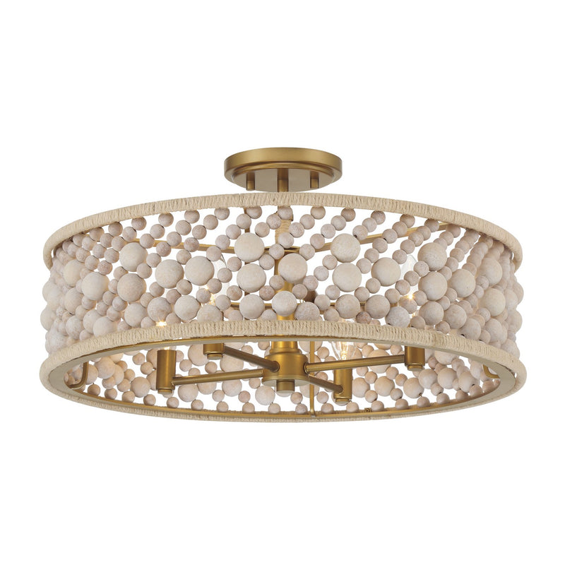 Four Light Semi Flush Mount<br /><span style="color:#4AB0CE;">Entrega: 4-5 semanas en USA</span><br /><span style="color:#4AB0CE;font-size:60%;">PREGUNTE POR ENTREGA EN PANAMA</span><br />Collection: Horsmore<br />Finish: Painted Legacy Brass