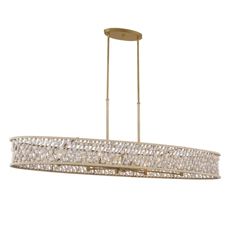 Eight Light Island Pendant<br /><span style="color:#4AB0CE;">Entrega: 4-10 dias en USA</span><br /><span style="color:#4AB0CE;font-size:60%;">PREGUNTE POR ENTREGA EN PANAMA</span><br />Collection: Horsmore<br />Finish: Painted Legacy Brass