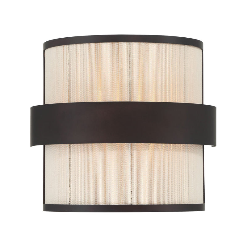 Two Light Wall Sconce<br /><span style="color:#4AB0CE;">Entrega: 4-10 dias en USA</span><br /><span style="color:#4AB0CE;font-size:60%;">PREGUNTE POR ENTREGA EN PANAMA</span><br />Collection: Harbor Wrap<br />Finish: Dark Bronze