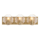 Three Light Vanity<br /><span style="color:#4AB0CE;">Entrega: 5-6 semanas en USA</span><br /><span style="color:#4AB0CE;font-size:60%;">PREGUNTE POR ENTREGA EN PANAMA</span><br />Collection: Elora<br />Finish: Legacy Brass