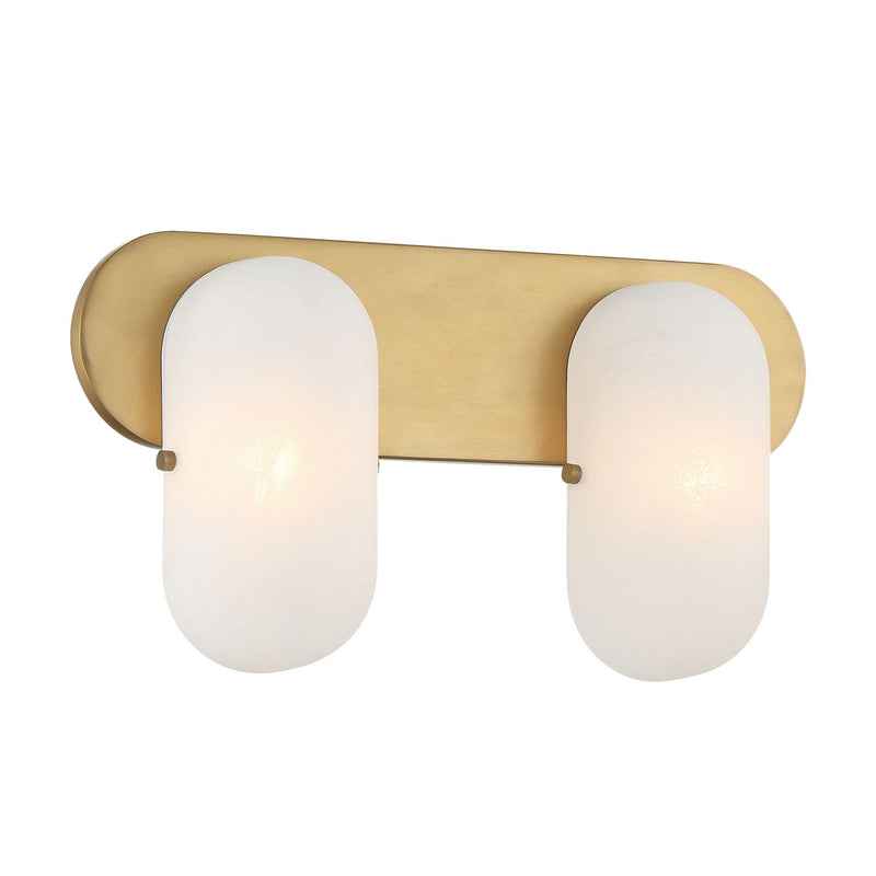 Two Light Vanity<br /><span style="color:#4AB0CE;">Entrega: 4-10 dias en USA</span><br /><span style="color:#4AB0CE;font-size:60%;">PREGUNTE POR ENTREGA EN PANAMA</span><br />Collection: Heathcote<br />Finish: Legacy Brass