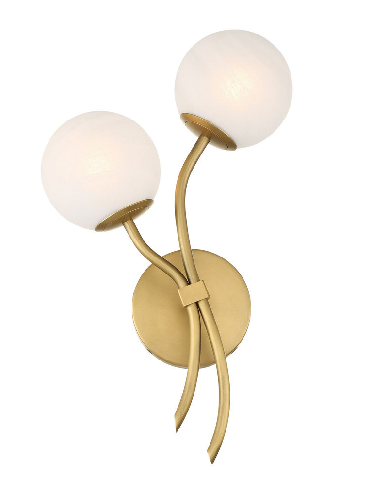 Two Light Wall Sconce<br /><span style="color:#4AB0CE;">Entrega: 4-10 dias en USA</span><br /><span style="color:#4AB0CE;font-size:60%;">PREGUNTE POR ENTREGA EN PANAMA</span><br />Collection: Curven<br />Finish: Legacy Brass