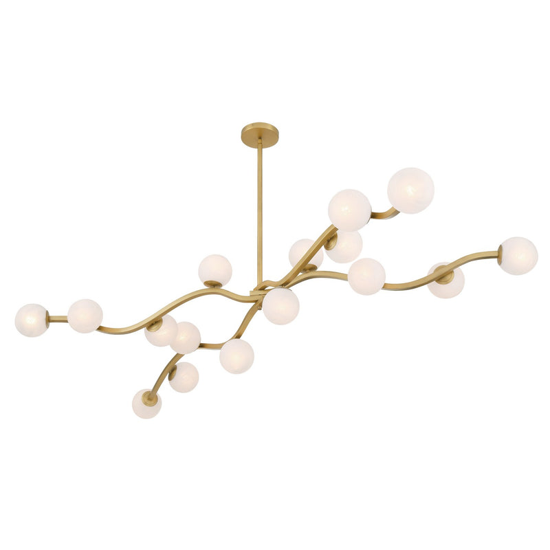 16 Light Chandelier<br /><span style="color:#4AB0CE;">Entrega: 4-10 dias en USA</span><br /><span style="color:#4AB0CE;font-size:60%;">PREGUNTE POR ENTREGA EN PANAMA</span><br />Collection: Curven<br />Finish: Legacy Brass