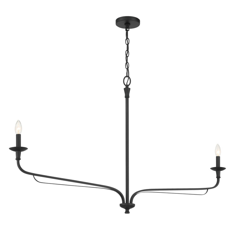 Two Light Chandelier<br /><span style="color:#4AB0CE;">Entrega: 4-10 dias en USA</span><br /><span style="color:#4AB0CE;font-size:60%;">PREGUNTE POR ENTREGA EN PANAMA</span><br />Collection: Velena<br />Finish: Dark Matte Black