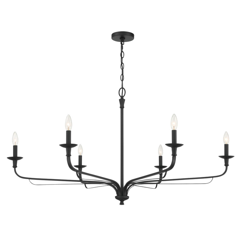 Six Light Chandelier<br /><span style="color:#4AB0CE;">Entrega: 4-10 dias en USA</span><br /><span style="color:#4AB0CE;font-size:60%;">PREGUNTE POR ENTREGA EN PANAMA</span><br />Collection: Velena<br />Finish: Dark Matte Black