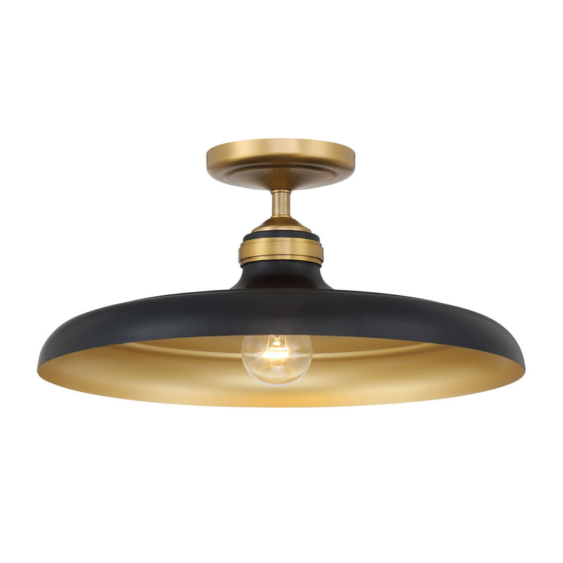 One Light Semi Flush Mount<br /><span style="color:#4AB0CE;">Entrega: 2-3 semanas en USA</span><br /><span style="color:#4AB0CE;font-size:60%;">PREGUNTE POR ENTREGA EN PANAMA</span><br />Collection: Crowne<br />Finish: Dark Matte Black