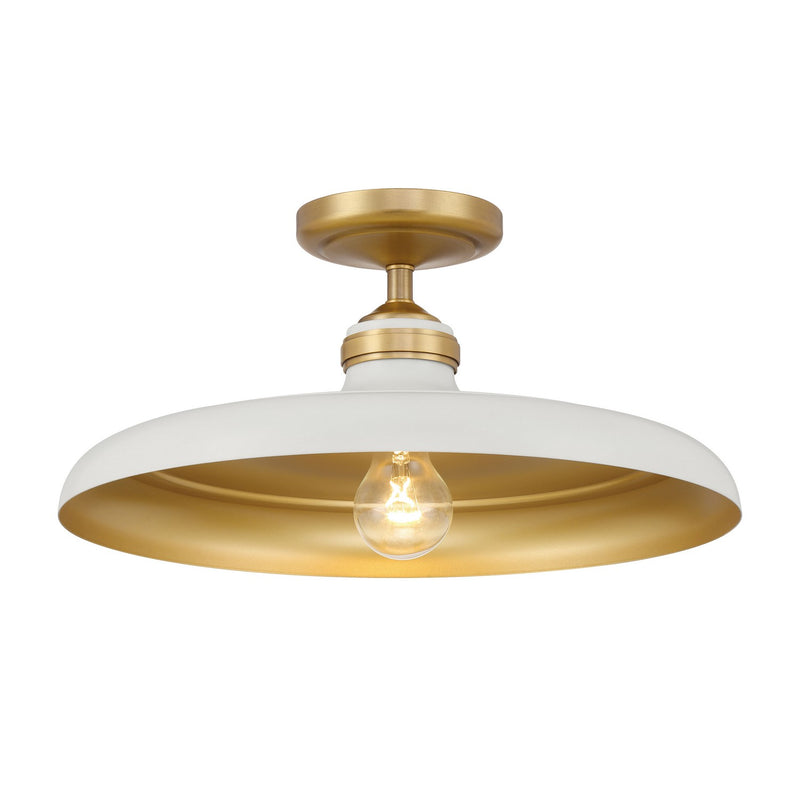 One Light Semi Flush Mount<br /><span style="color:#4AB0CE;">Entrega: 16-17 semanas en USA</span><br /><span style="color:#4AB0CE;font-size:60%;">PREGUNTE POR ENTREGA EN PANAMA</span><br />Collection: Crowne<br />Finish: Off White Cream