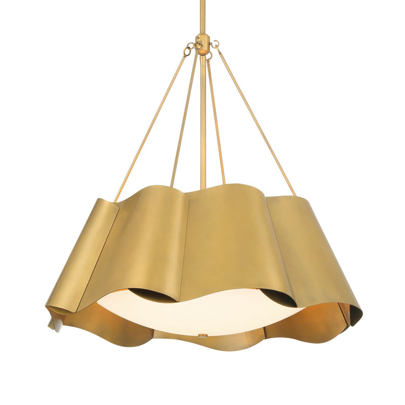 Four Light Pendant<br /><span style="color:#4AB0CE;">Entrega: 4-10 dias en USA</span><br /><span style="color:#4AB0CE;font-size:60%;">PREGUNTE POR ENTREGA EN PANAMA</span><br />Collection: Waveform<br />Finish: Legacy Brass