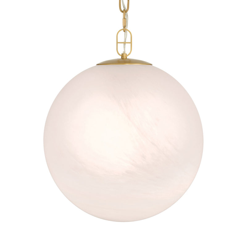 One Light Pendant<br /><span style="color:#4AB0CE;">Entrega: 4-10 dias en USA</span><br /><span style="color:#4AB0CE;font-size:60%;">PREGUNTE POR ENTREGA EN PANAMA</span><br />Collection: Marbelle<br />Finish: Legacy Brass