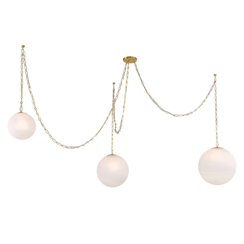 Three Light Pendant<br /><span style="color:#4AB0CE;">Entrega: 5-6 semanas en USA</span><br /><span style="color:#4AB0CE;font-size:60%;">PREGUNTE POR ENTREGA EN PANAMA</span><br />Collection: Marbelle<br />Finish: Legacy Brass