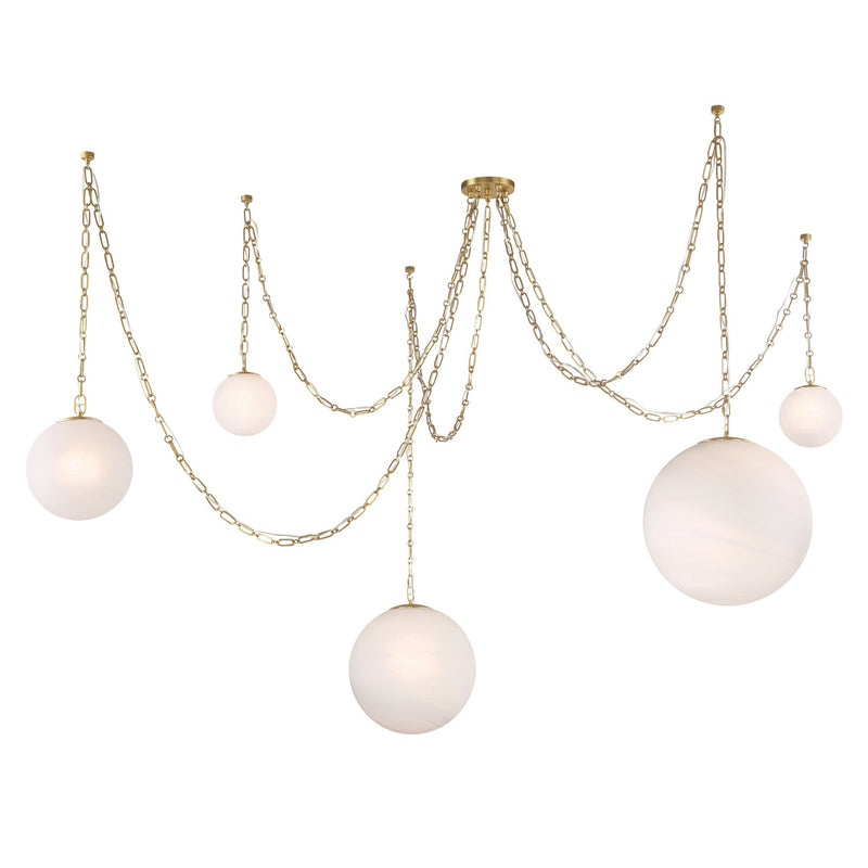 Five Light Pendant<br /><span style="color:#4AB0CE;">Entrega: 3-4 semanas en USA</span><br /><span style="color:#4AB0CE;font-size:60%;">PREGUNTE POR ENTREGA EN PANAMA</span><br />Collection: Marbelle<br />Finish: Legacy Brass