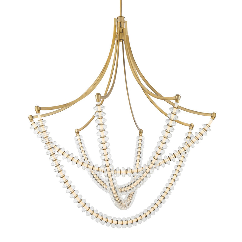 LED Chandelier<br /><span style="color:#4AB0CE;">Entrega: 2-3 semanas en USA</span><br /><span style="color:#4AB0CE;font-size:60%;">PREGUNTE POR ENTREGA EN PANAMA</span><br />Collection: Pearl<br />Finish: Legacy Brass