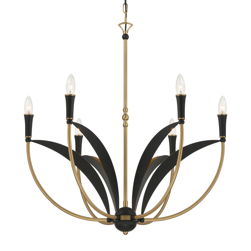 Six Light Chandelier<br /><span style="color:#4AB0CE;">Entrega: 4-10 dias en USA</span><br /><span style="color:#4AB0CE;font-size:60%;">PREGUNTE POR ENTREGA EN PANAMA</span><br />Collection: Miller<br />Finish: Legacy Brass